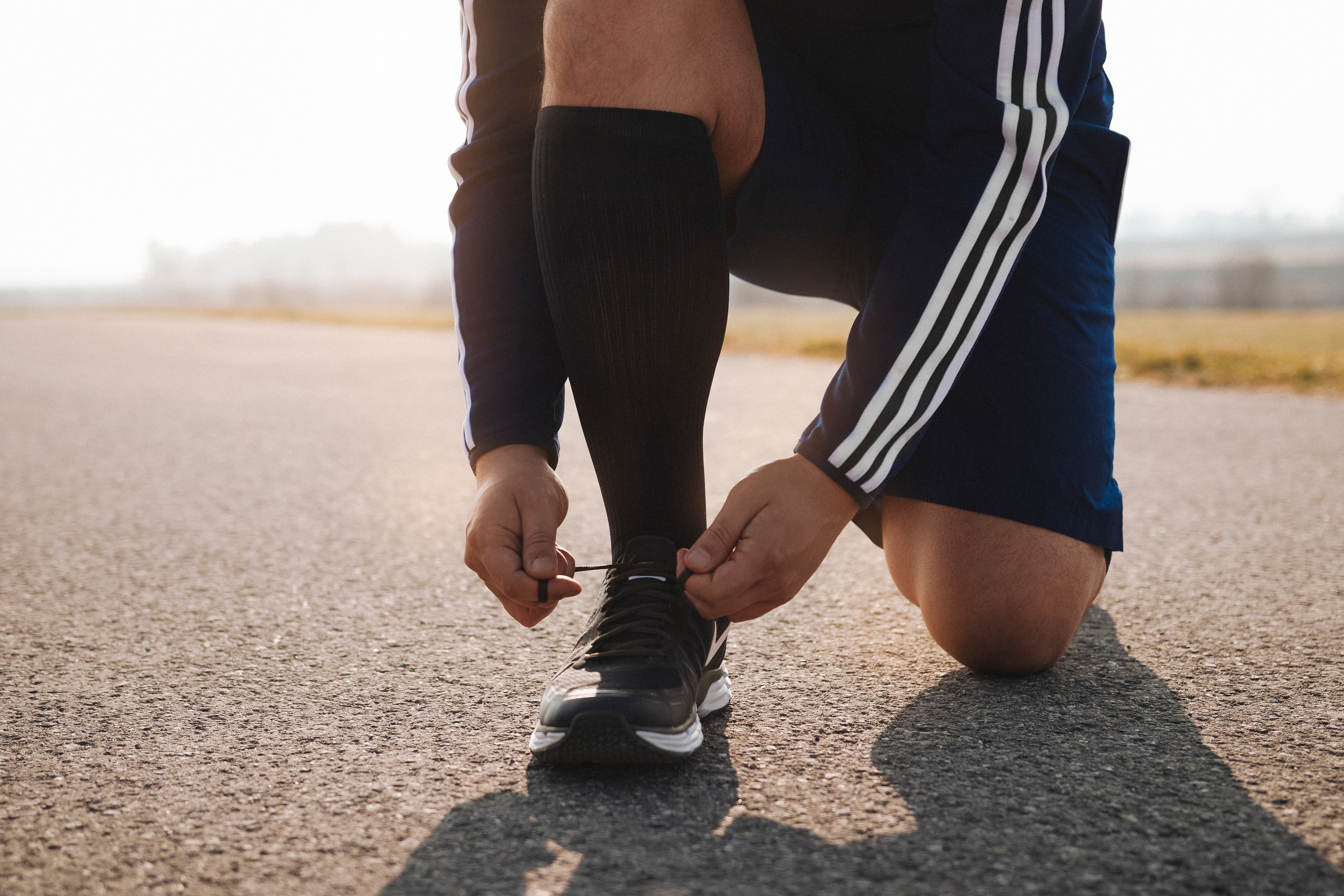 Sport-Kniestrumpf aus Merinowolle u. Seide mit Stützfunktion