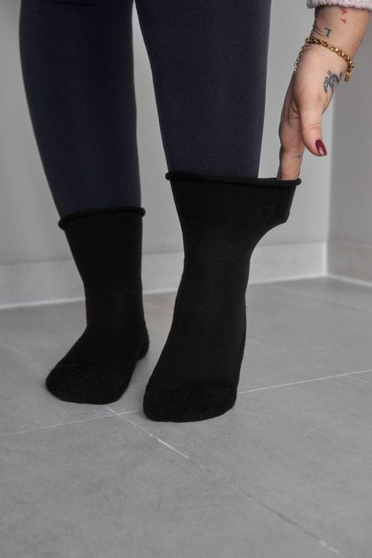 Venensocken Merino mit Rollrand
