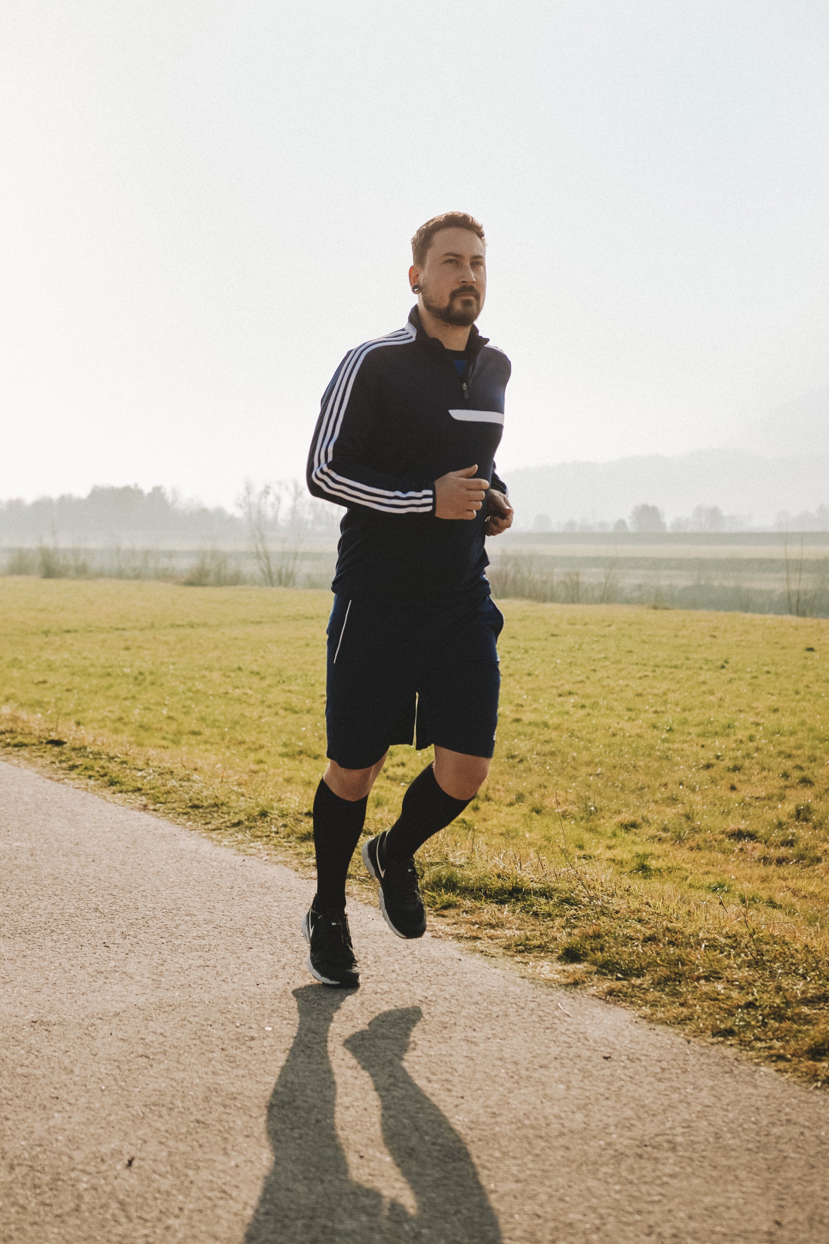 Sport-Kniestrumpf aus Merinowolle u. Seide mit Stützfunktion