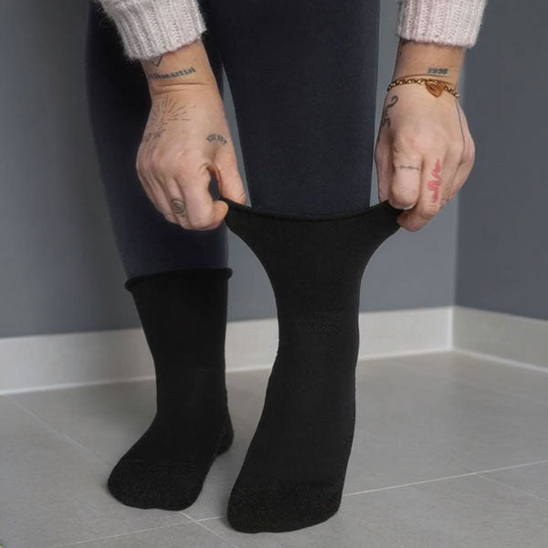 Venensocken Merino mit Rollrand
