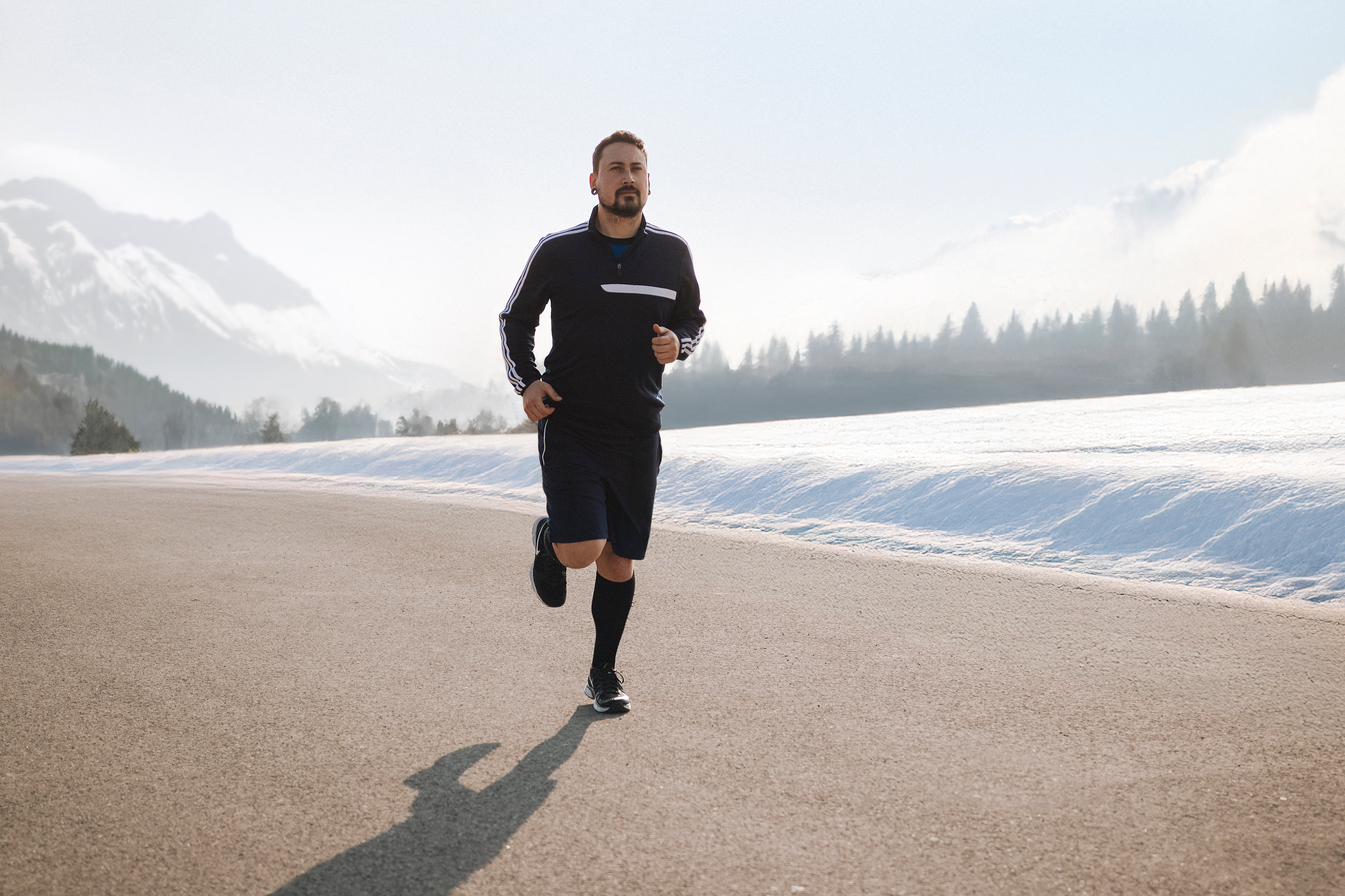 Merino-Stützkniestrumpf mit Seide