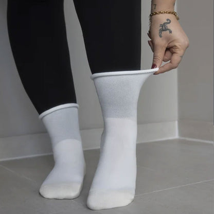 Venensocken Merino Fein mit Rollrand